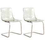 Scandinavian style plastic and acrylic non-upholstered side dining chair