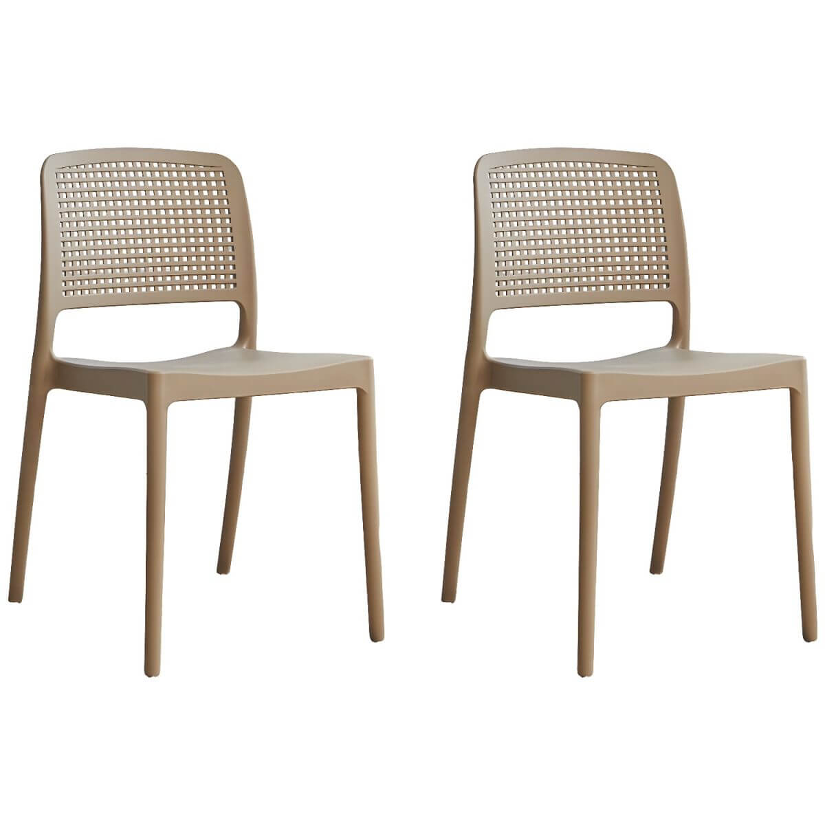Stackable modern plastic and acrylic side chair for kitchen and dining use