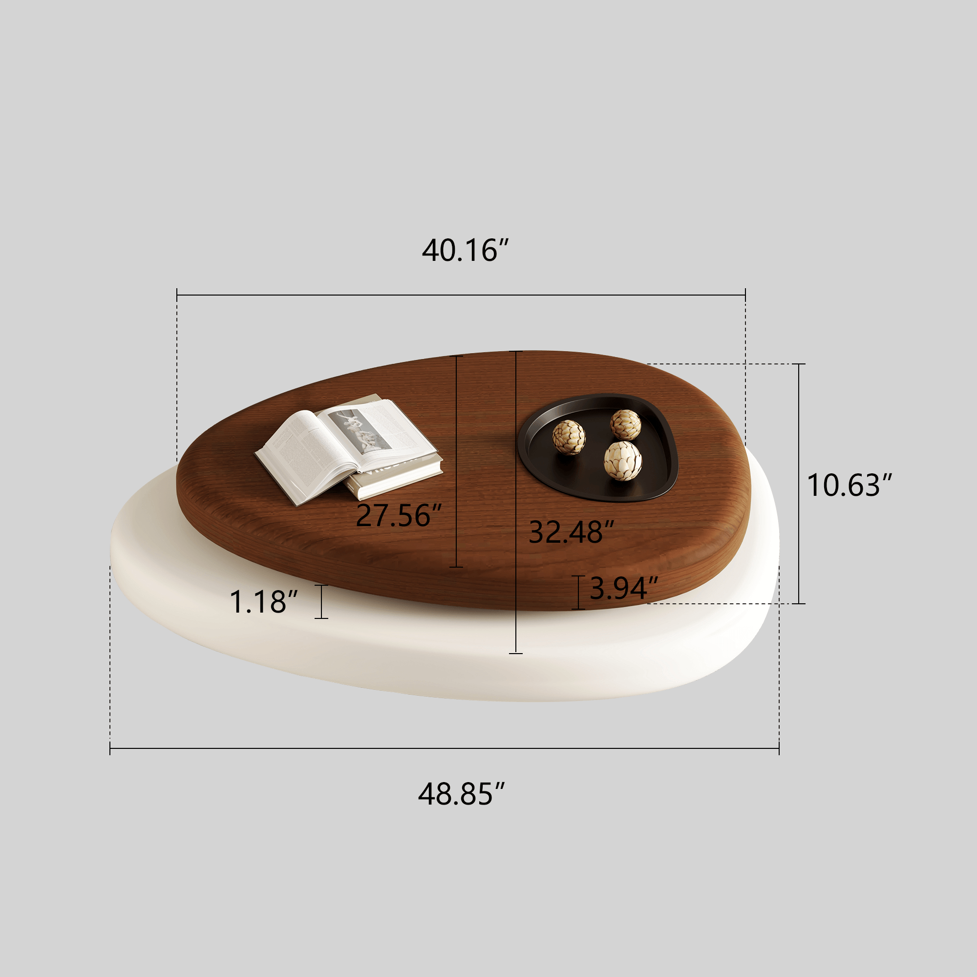 Innovative modern coffee table with a simple design and rotatable feature