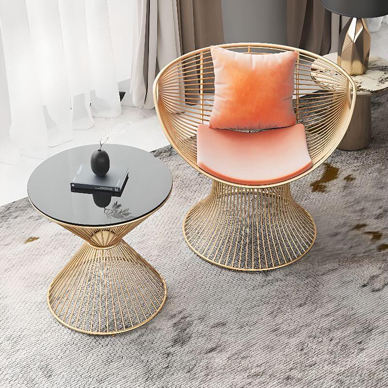 Solid color papasan chair with fixed back, armrest, and pillow for comfortable seating