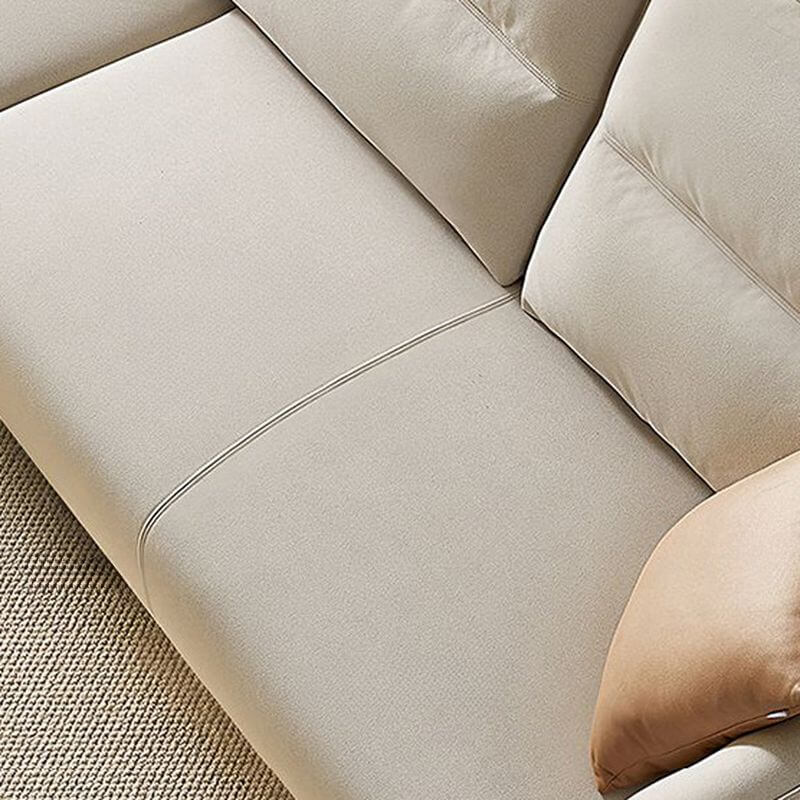 Straight sofa recliner with left-hand facing and round arms, made of polyester blend fabric