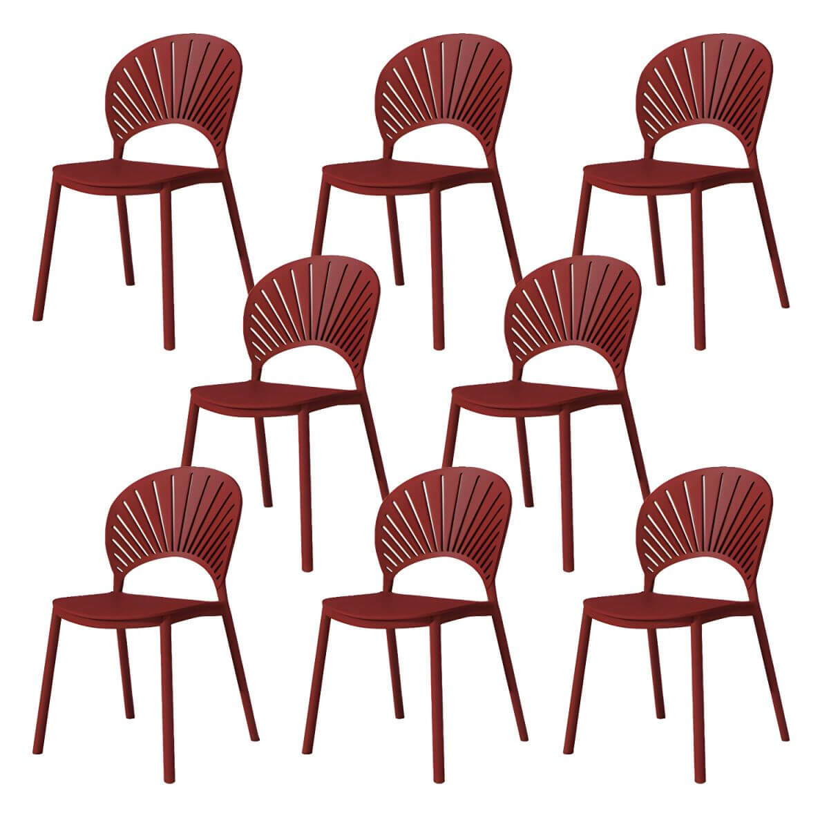 Scandinavian style plastic and acrylic side chair with low back for kitchen and dining