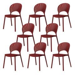 Scandinavian Style Plastic & Acrylic Side Chair with Low Back for Kitchen & Dining Dining Chairs