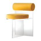 Acrylic contemporary dining chair with solid back, perfect for modern dining rooms