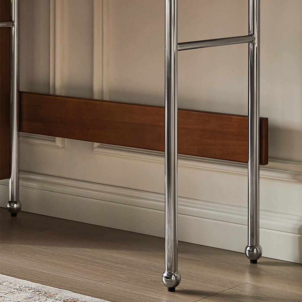 Solid wood makeup table with cabinet and LED mirror, freely combinable for personalized setup