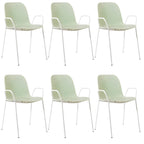 Scandinavian stackable kitchen chair with plastic and acrylic seat and metal legs