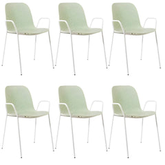 Scandinavian Stackable Plastic & Acrylic Kitchen & Dining Chair with Metal Legs Dining Chairs