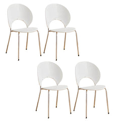 Acrylic Open Back Armless Stackable Dining Chair with Metal Legs Dining Chairs