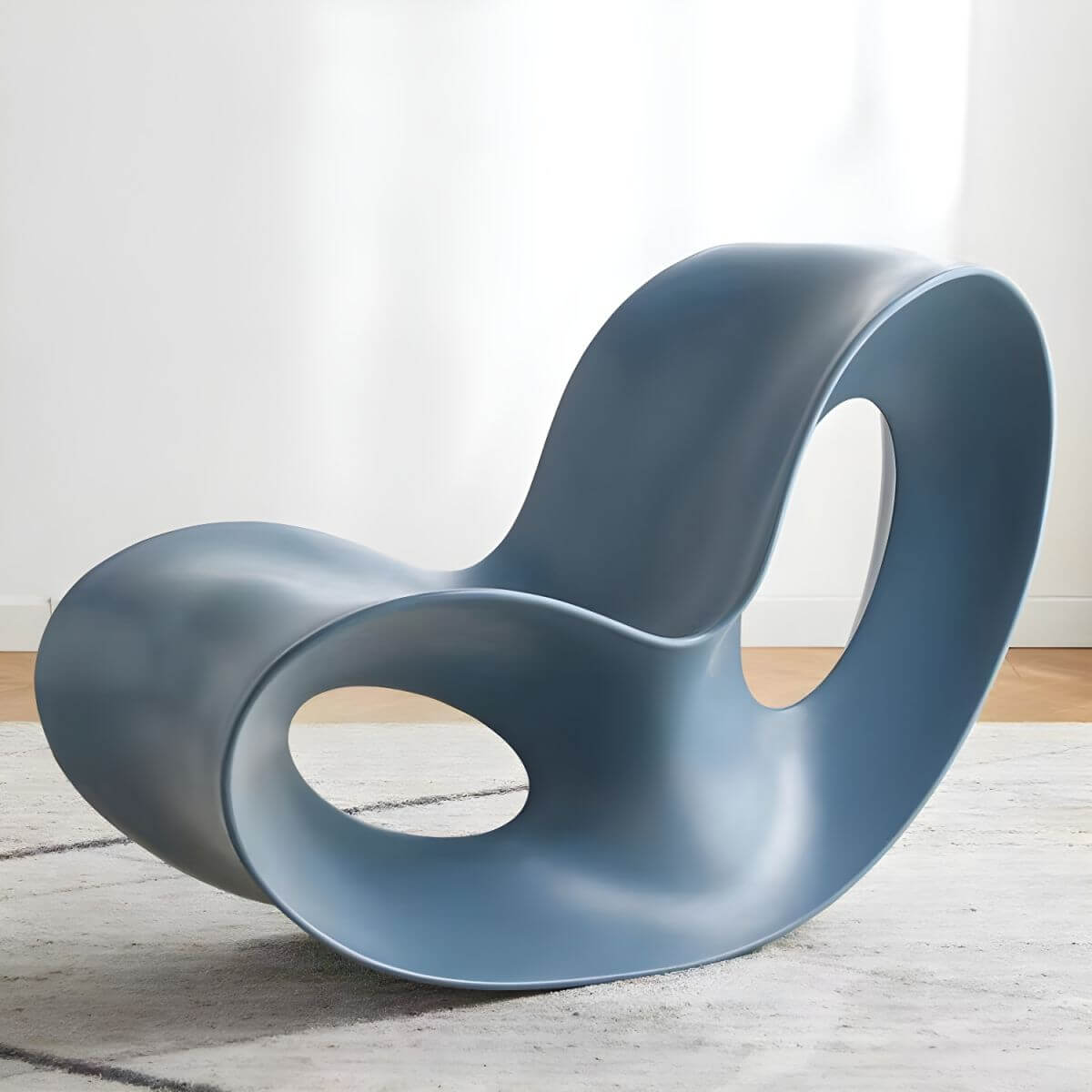 Contemporary plastic and acrylic rocking accent chair with modern design