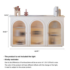 62.99“ Beige Side Cabinet Large Storage Space