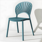 Scandinavian style plastic and acrylic side chair with low back for kitchen and dining