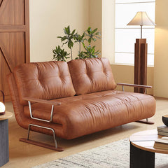 Cocochairs Foldable Sofa Bed in Caramel Eco-Leather – 4-in-1 Convertible Chair, Chaise & Bed