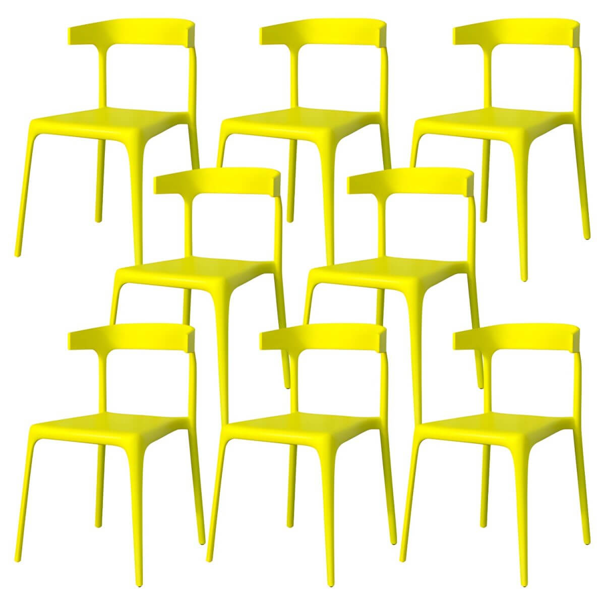 Stackable Nordic acrylic dining chair with backrest and acrylic legs