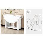 Solid wood folding dining set with smooth surface, easy mobility, and stable design