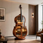 Cello-Inspired Walnut Wine Cabinet for Elegant Living Spaces Main Product Image