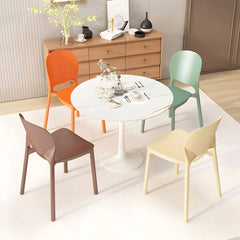 Stackable Scandinavian Side Chair with Open Back and Plastic & Acrylic Material Dining Chairs