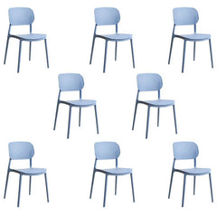 Scandinavian Style Stackable Plastic & Acrylic Side Chair with Low Back Dining Chairs