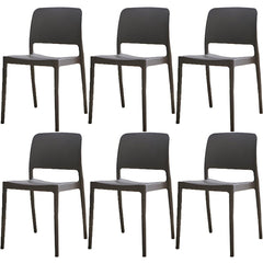 Scandinavian Plastic & Acrylic Dining Chair with Low Back Rest and Armless Design Dining Chairs