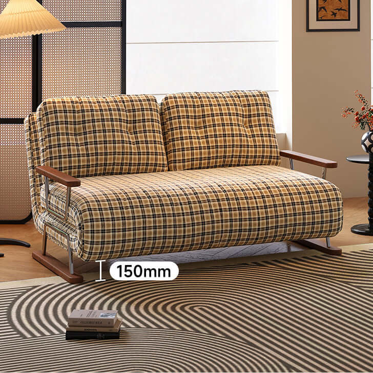 Cocochairs Checkered Sleeper Sofa – 4-in-1 Convertible Folding Chair Bed for Small Spaces