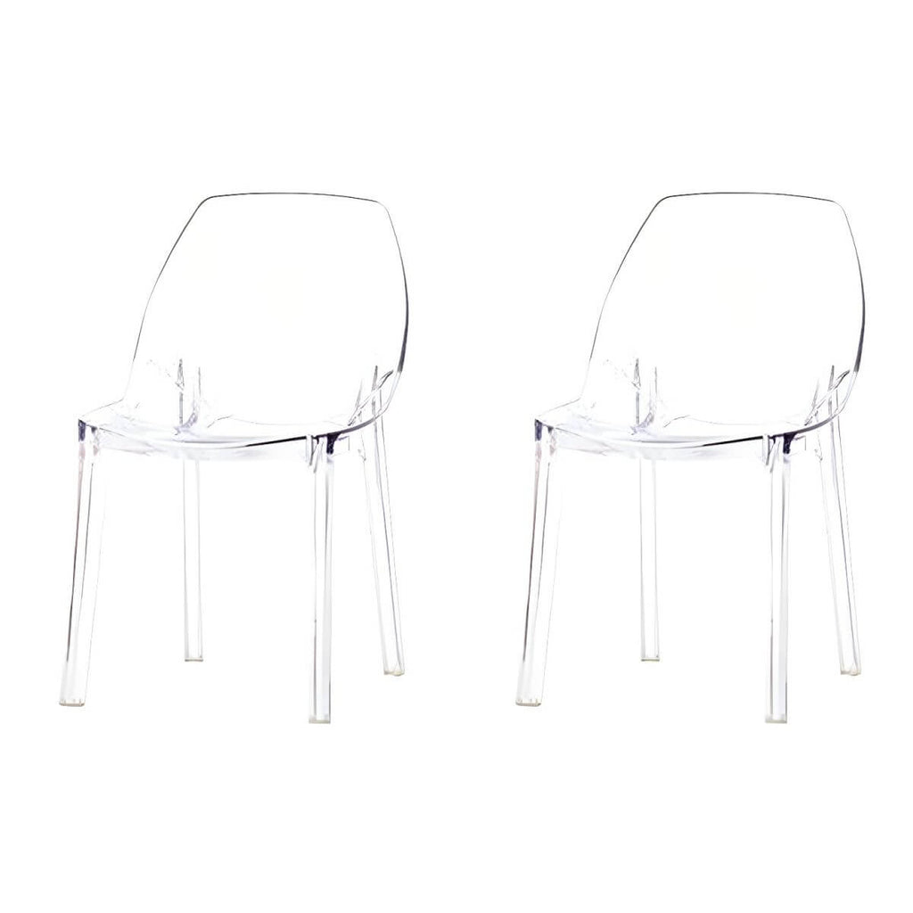 Armless acrylic side Parsons dining chair for indoor home use
