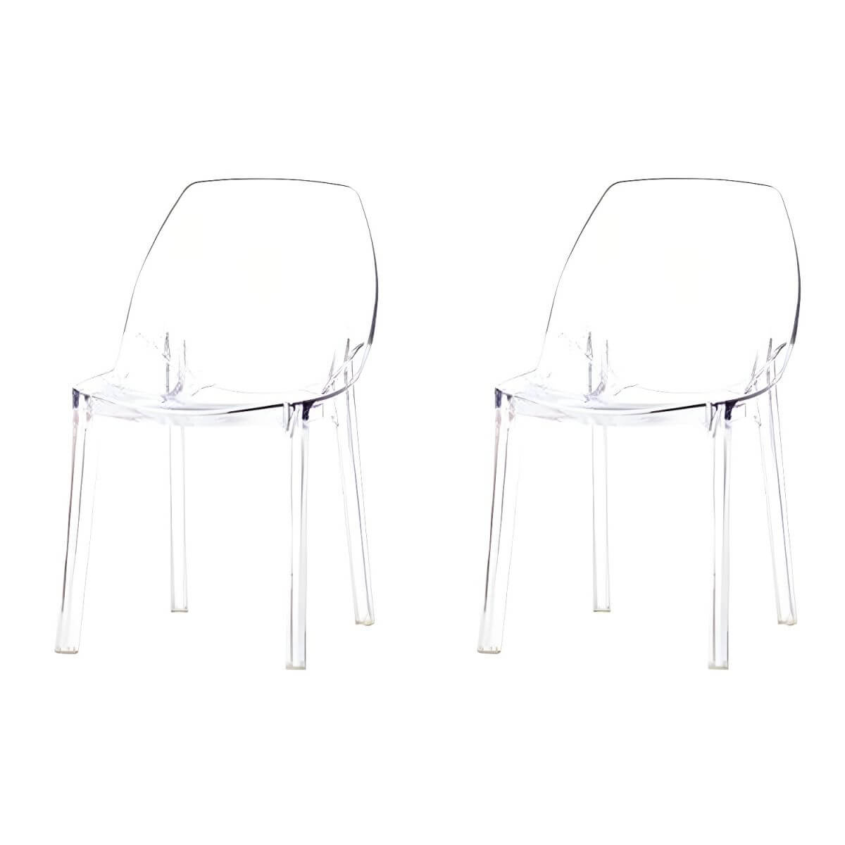 Armless acrylic side Parsons dining chair for indoor home use