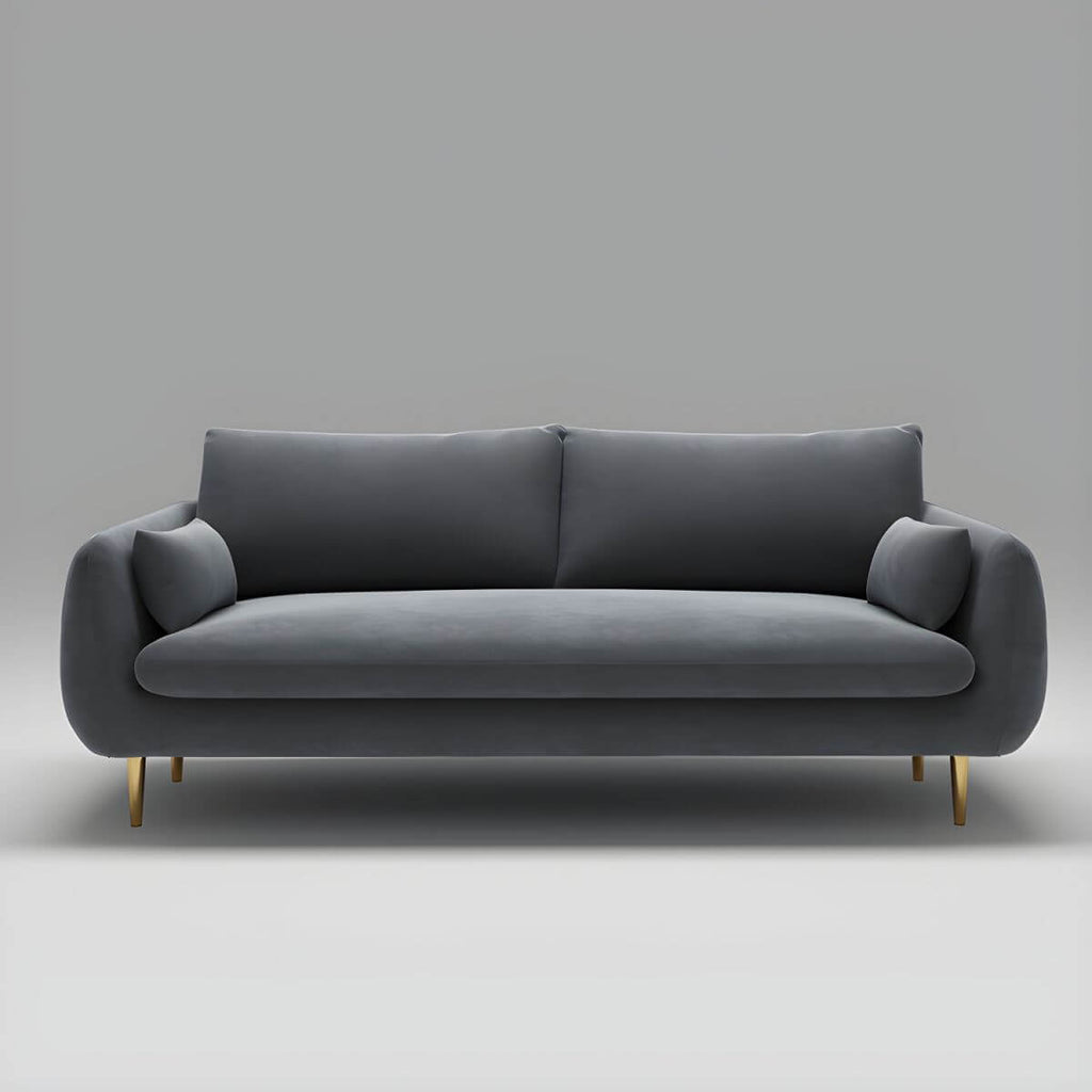 31.5-inch polyester blend tuxedo arm sofa with loose back, perfect for living room seating