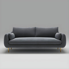 31.5"H Polyester Blend Tuxedo Arm Loose Back Sofa For Living Room Sofa