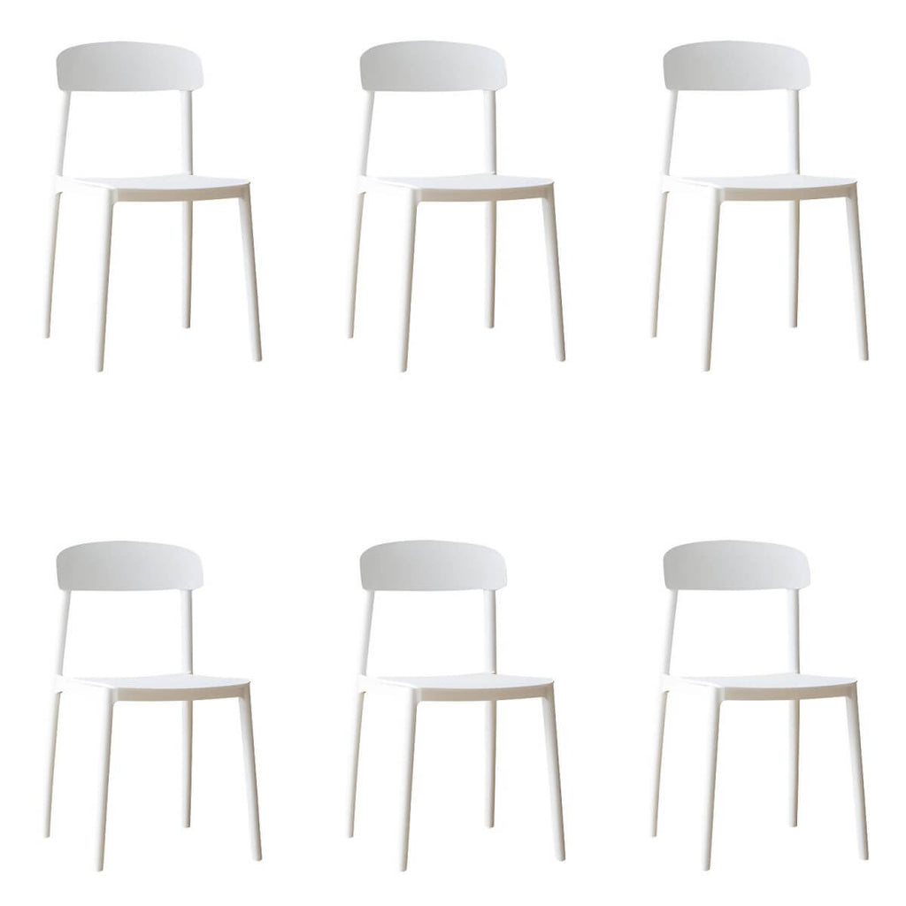 Scandinavian style low back kitchen and dining chair made of plastic and acrylic