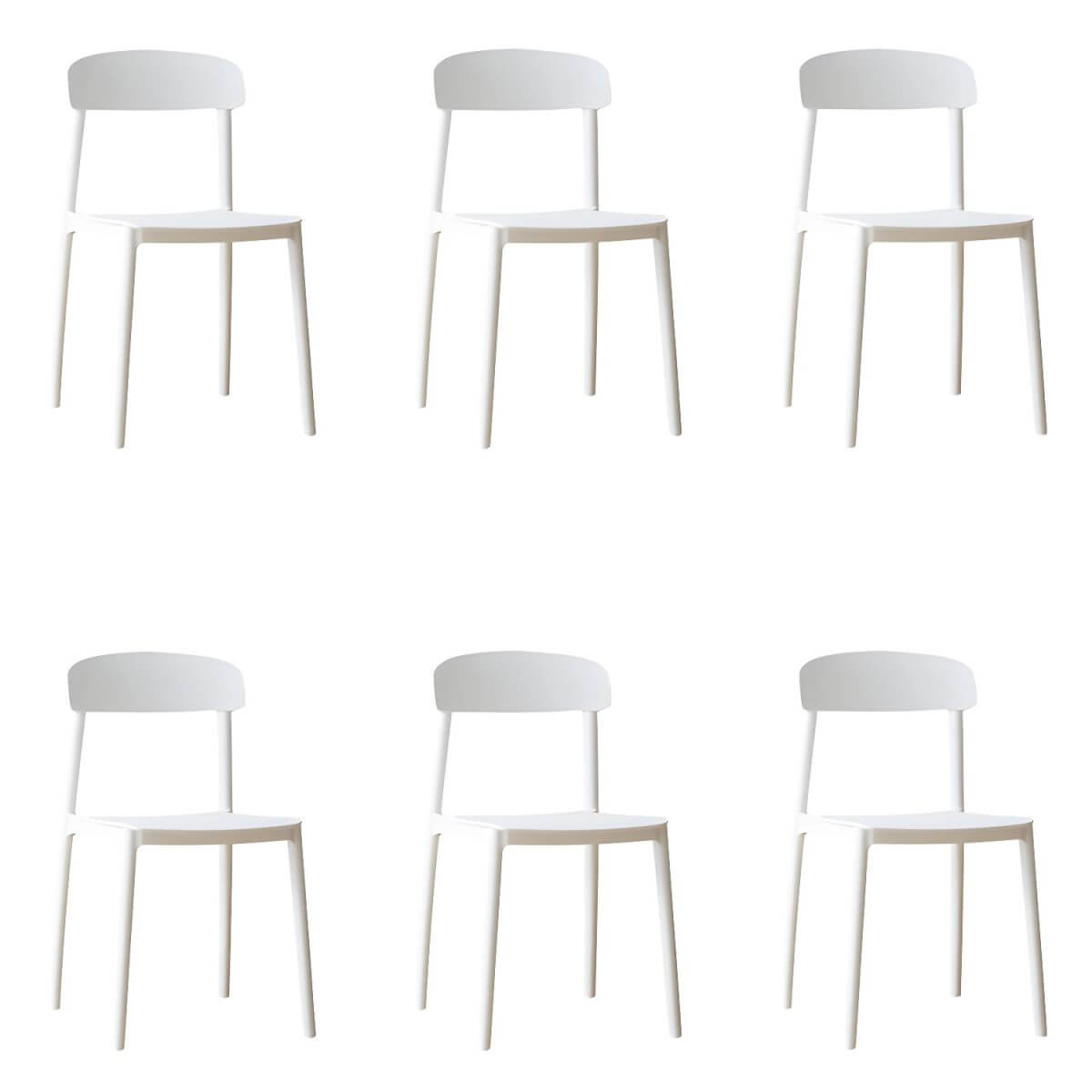 Scandinavian style low back kitchen and dining chair made of plastic and acrylic