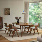 Chandigarh Nouveau Dining Chair Set - Solid Teak & Sherpa