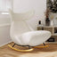 White Charming Little Whale Rocking Chair with Armless Design and Solid Wood Frame main product image