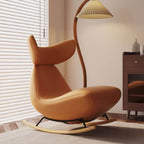 White Charming Little Whale Rocking Chair with Armless Design and Solid Wood Frame