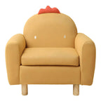 Charming Upholstered Club Sofa for Kids - Soft Cotton with Light Wood Legs