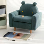 Charming Upholstered Club Sofa for Kids - Soft Cotton with Light Wood Legs