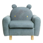 Charming Upholstered Club Sofa for Kids - Soft Cotton with Light Wood Legs