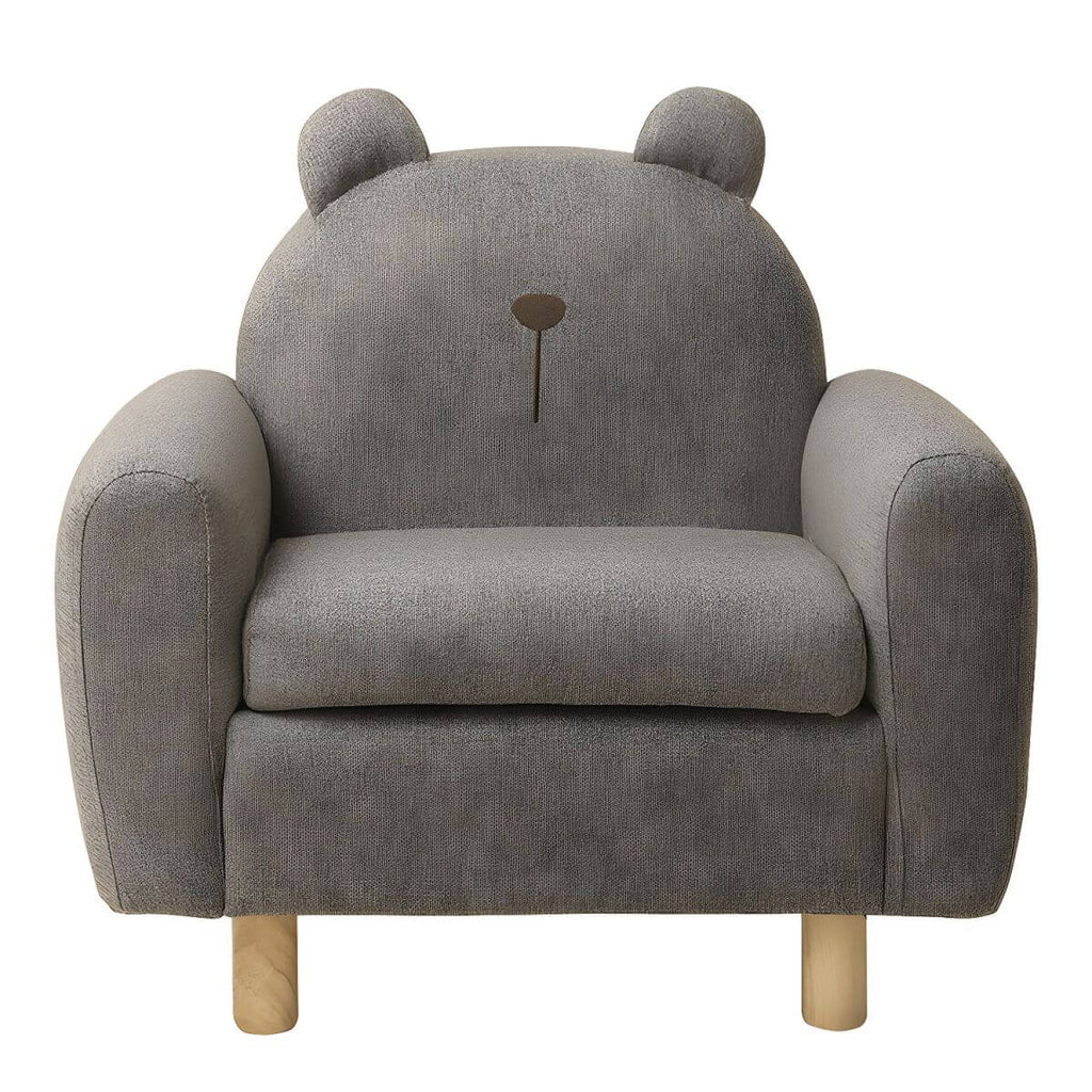 Charming Upholstered Club Sofa for Kids - Soft Cotton with Light Wood Legs