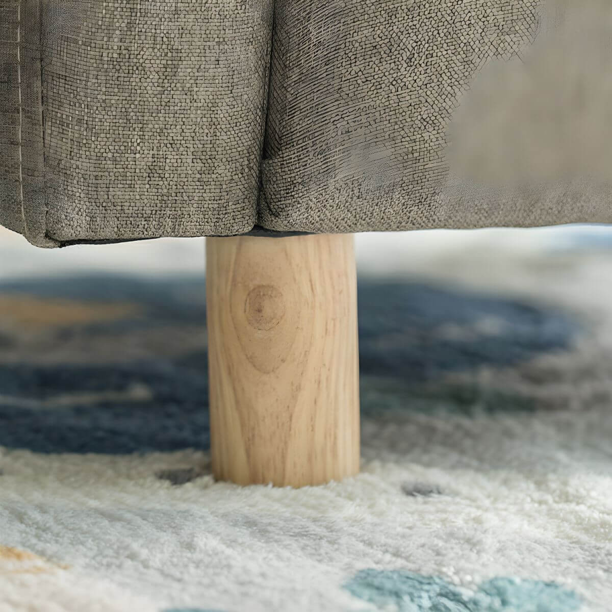 Charming Upholstered Club Sofa for Kids - Soft Cotton with Light Wood Legs