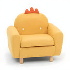Charming Upholstered Club Sofa for Kids - Soft Cotton with Light Wood Legs