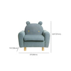 Charming Upholstered Club Sofa for Kids - Soft Cotton with Light Wood Legs Dimensions