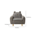 Charming Upholstered Club Sofa for Kids - Soft Cotton with Light Wood Legs Dimensions