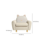 Charming Upholstered Club Sofa for Kids - Soft Cotton with Light Wood Legs Dimensions