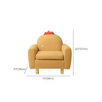 Charming Upholstered Club Sofa for Kids - Soft Cotton with Light Wood Legs Dimensions