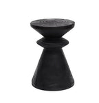 Charred Black Solid Wood Stool with Unique Natural Texture
