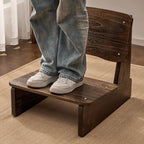 Charred Paulownia Solid Wood Chair Series with Linen Blend Cushions