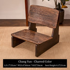 Charred Paulownia Solid Wood Chair Series with Linen Blend Cushions