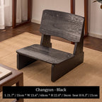 Charred Paulownia Solid Wood Chair Series with Linen Blend Cushions