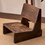 Charred Paulownia Solid Wood Chair Series with Linen Blend Cushions