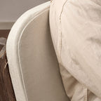 Charred Paulownia Solid Wood Chair Series with Linen Blend Cushions