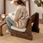 Charred Paulownia Solid Wood Chair Series with Linen Blend Cushions