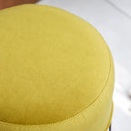 Chartreuse Tassel Drum Ottoman Stool for Vanity, Bedroom and Entry